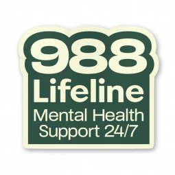 988 Lifeline Glow in the Dark Sticker - English